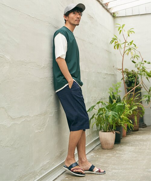 ikka（イッカ） パンツ 6.5分丈チェックドビーハーフパンツ メンズ