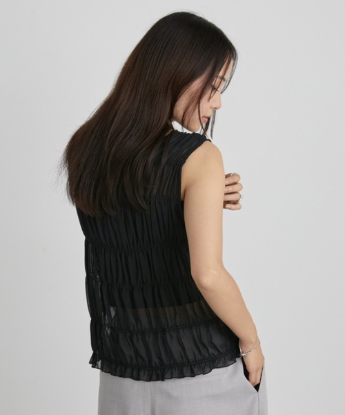 「qumerry.」 ノースリーブブラウス SMALL ブラック レディース AMBIDEX Store 〇lasew ノースリーブブラウス(F