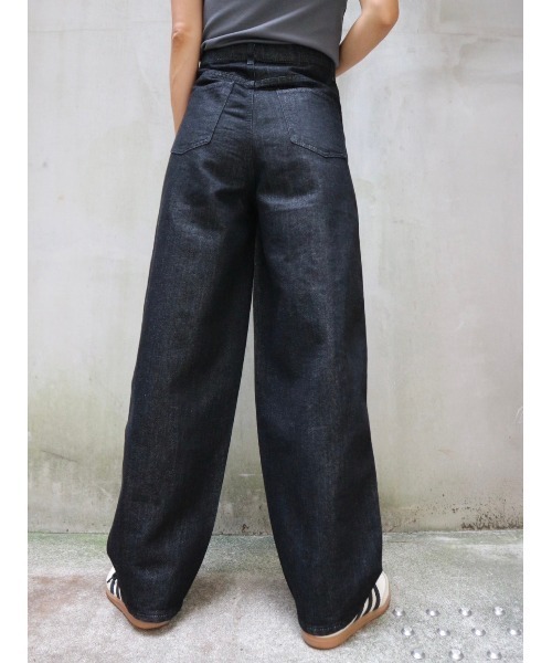 パンツ DENIM PANTS Washed denim zipped pants