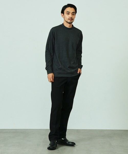 デニスラ モックネックTシャツ 長袖 EDWIN tシャツ デニスラ モックネック Tシャツ 長袖 メンズ