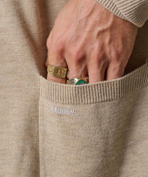 【Caitlyn Minimalist】メンズ Tigers Eye リング 日本未入荷 THEOREM カーディガン mcg3546-One Point Embroidered Cardigan