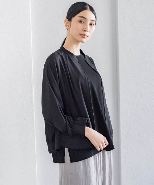 la.f（ラ・エフ） ブルゾン アウター バックサテンジョーゼット