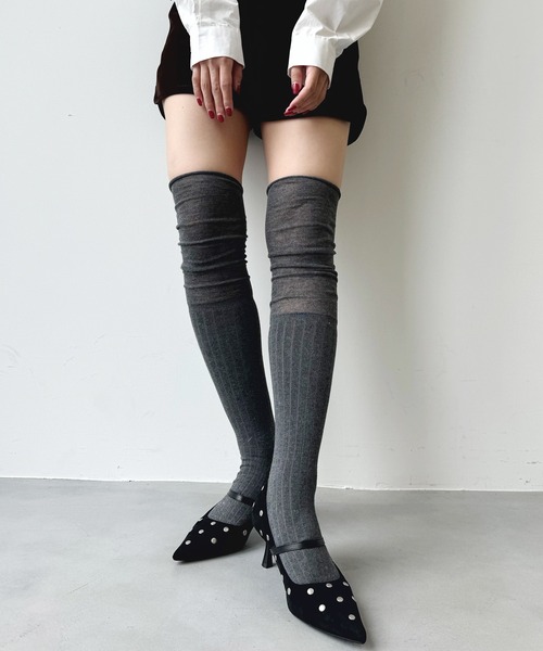 uyu. 靴下 シアー切り替えハイソックス レディース : ZOZOTOWN Yahoo