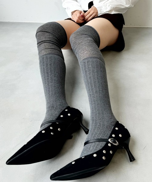 uyu. 靴下 シアー切り替えハイソックス レディース : ZOZOTOWN Yahoo