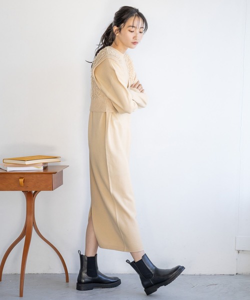 お値下げ LOWRYS FAME☆ワンピース LOWRYS FARM ワンピース フリンジベスト2Pワンピース 247487