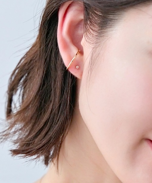 Phoebe（フィービー） ピアス 「K10」一粒ダイヤモンドピアス(片耳