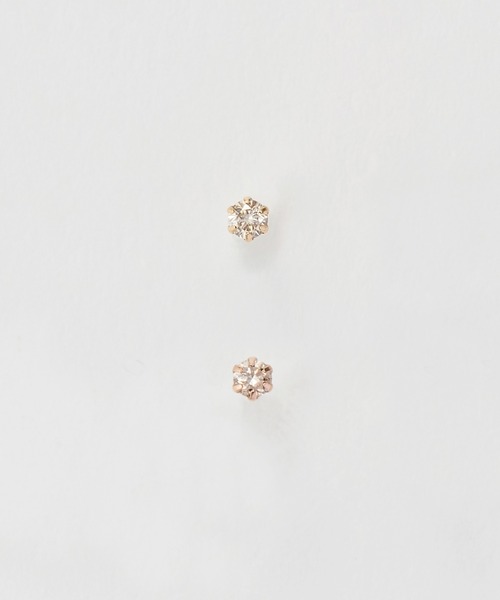Phoebe（フィービー） ピアス 「K10」一粒ダイヤモンドピアス(片耳