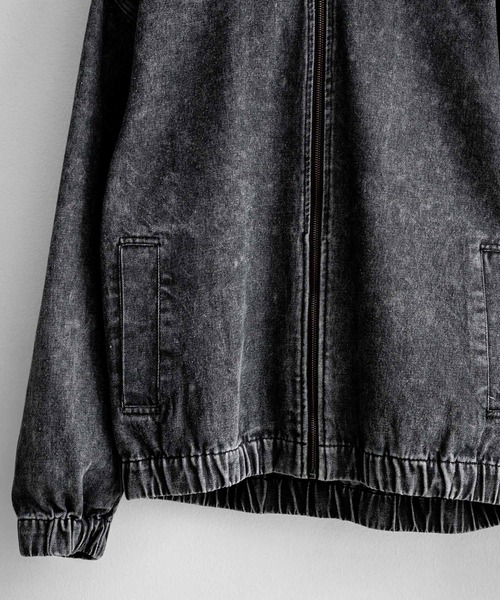グレー ジャンパー フロントジッパー付き Rocky Monroe デニムジャケット gジャン オーバーサイズデニム