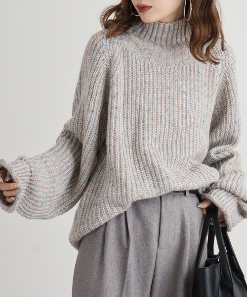ニット セーター BRODIAEA ミックスヤーンハイネックニット レディース ニット セーター BRODIAEA ミックスヤーンハイネックニット