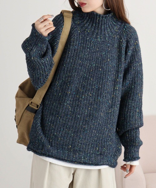 ニット セーター BRODIAEA ミックスヤーンハイネックニット レディース ニット セーター BRODIAEA ミックスヤーンハイネックニット