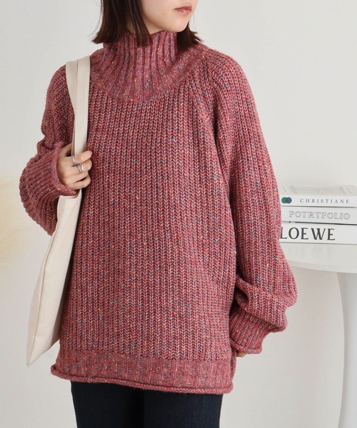 ニット セーター BRODIAEA ミックスヤーンハイネックニット レディース ニット セーター BRODIAEA ミックスヤーンハイネックニット