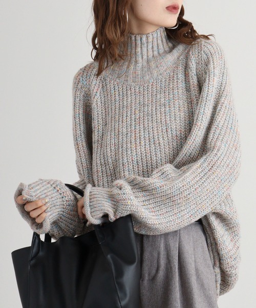 ニット セーター BRODIAEA ミックスヤーンハイネックニット レディース ニット セーター BRODIAEA ミックスヤーンハイネックニット