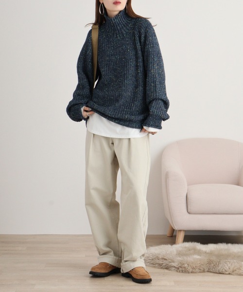 ニット セーター BRODIAEA ミックスヤーンハイネックニット レディース ニット セーター BRODIAEA ミックスヤーンハイネックニット