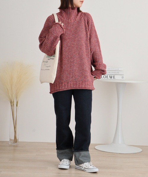 ニット セーター BRODIAEA ミックスヤーンハイネックニット レディース ニット セーター BRODIAEA ミックスヤーンハイネックニット