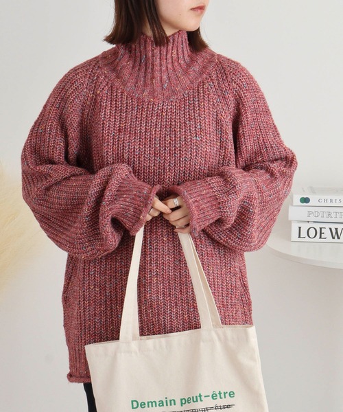 ニット セーター BRODIAEA ミックスヤーンハイネックニット レディース ニット セーター BRODIAEA ミックスヤーンハイネックニット
