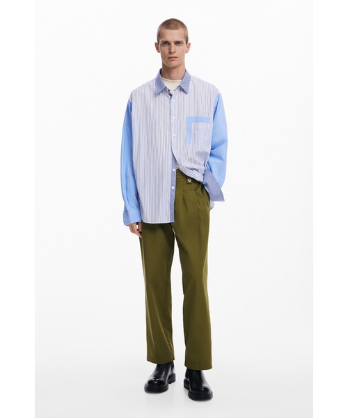 Desigual（デシグアル） シャツ パッチワークストライプシャツ メンズ