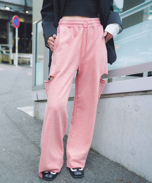 VS＊PINK アイビー フリース ストレートレッグ スウェットパンツ アイビー フリース ストレートレッグ スウェットパンツ, ブルー