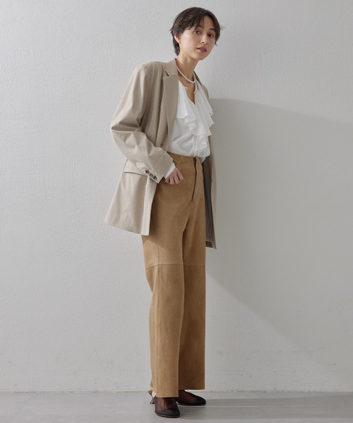 【超美品】and per se アンパスィ オリーブグリーンジャケットLL 超美品】and per se アンパスィ オリーブグリーンジャケットLL