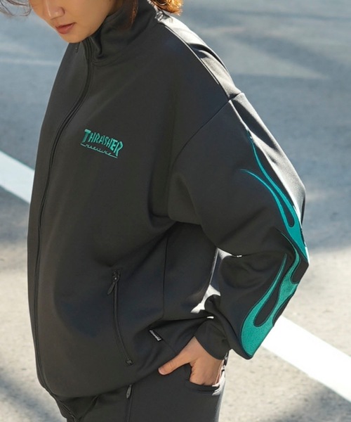 THRASHER ジャージ Flame Sleeve TRACK JACKET/スラッシャー