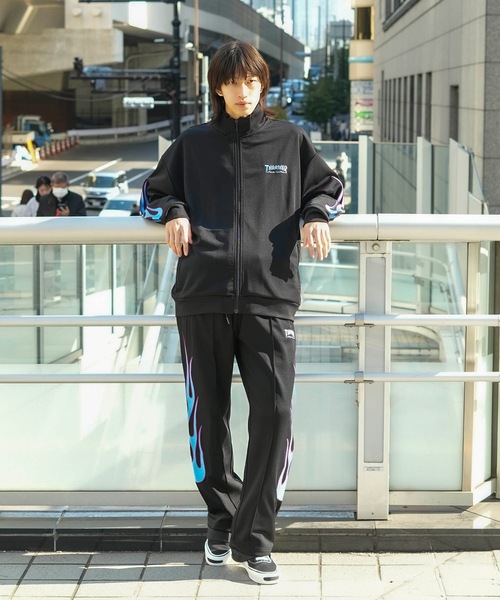 THRASHER ジャージ Flame Sleeve TRACK JACKET/スラッシャー