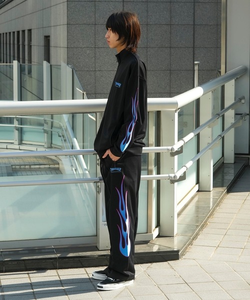 THRASHER（スラッシャー） ジャージ Flame Sleeve TRACK JACKET