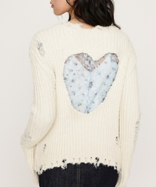 SLY ニット セーター HEART HOLE 2WAY CRUSH TOPS ハート ホール