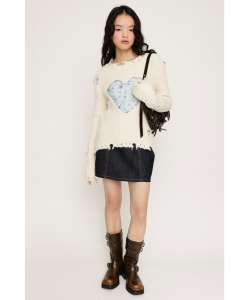 SLY ニット セーター HEART HOLE 2WAY CRUSH TOPS ハート ホール
