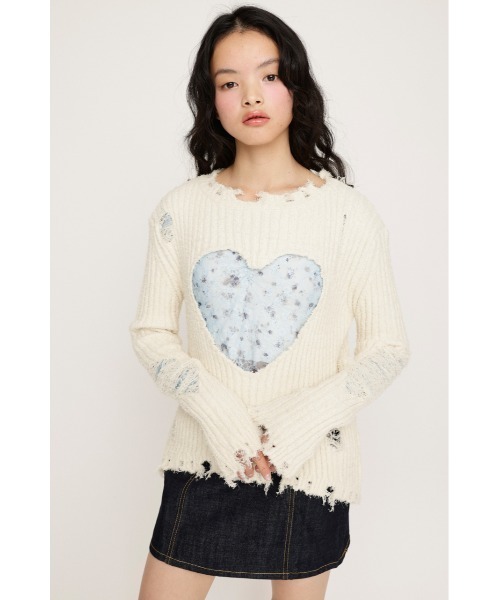 SLY ニット セーター HEART HOLE 2WAY CRUSH TOPS ハート ホール