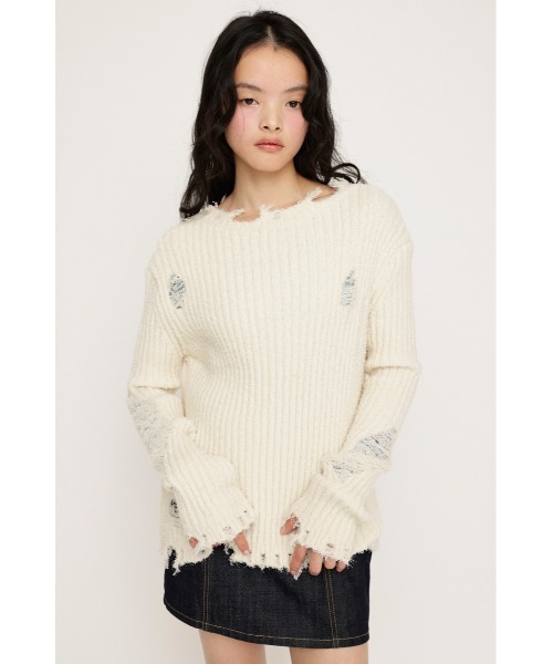 SLY スライ　ハート ホール ツーウェイ クラッシュ トップス セール】HEART HOLE 2WAY CRUSH TOPS ハート ホール ツーウェイ