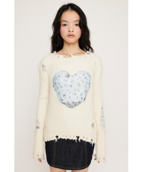 SLY（スライ） ニット セーター HEART HOLE 2WAY CRUSH TOPS ハート