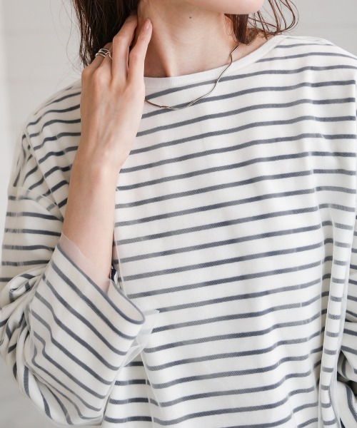 BAB（バブ） tシャツ チュールボーダートップス レディース : ZOZOTOWN