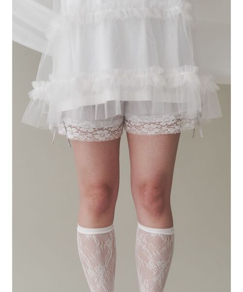 【美品】merry jenny レースパンツ ホワイト merry jenny ジーンズ デニム デニムパンツ スリットレース