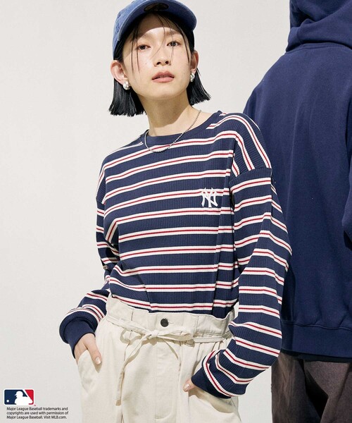tシャツ 「RALPH LAUREN」マルチボーダーTシャツ レディース マルチボーダークルーネックリブTシャツ ボーダー トップス
