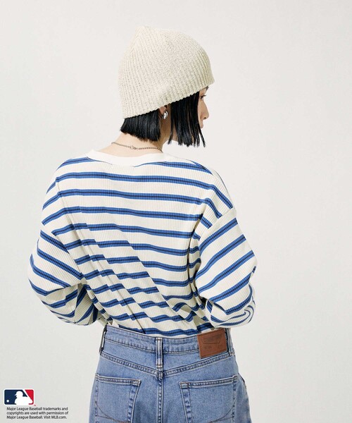 FREAK'S STORE tシャツ MLB マルチボーダーリブロンT レディース