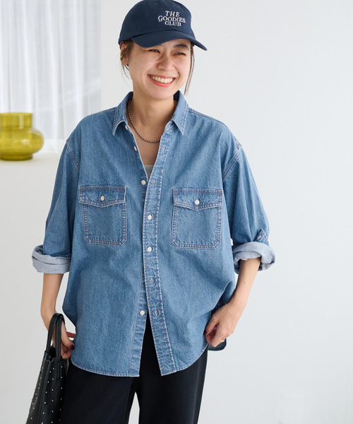 【新品】JOURNAL STANDARD relume デニムシャツ JOURNAL STANDARD relume ブラウス シャツ 「WEB限定追加6」9oz