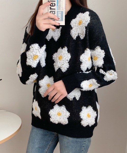 「ABITOKYO」 長袖ニット FREE ブラック レディース_画像4