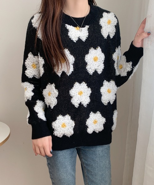 「ABITOKYO」 長袖ニット FREE ブラック レディース_画像5