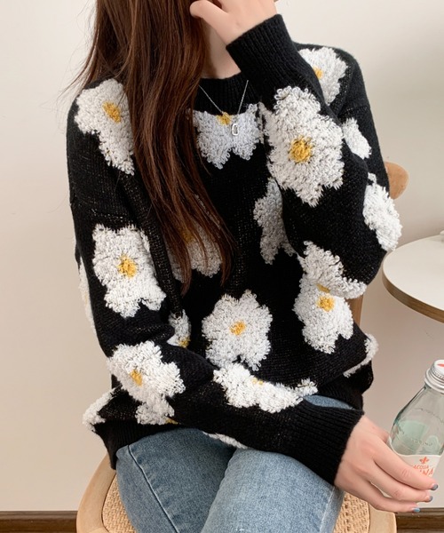 「ABITOKYO」 長袖ニット FREE ブラック レディース_画像6