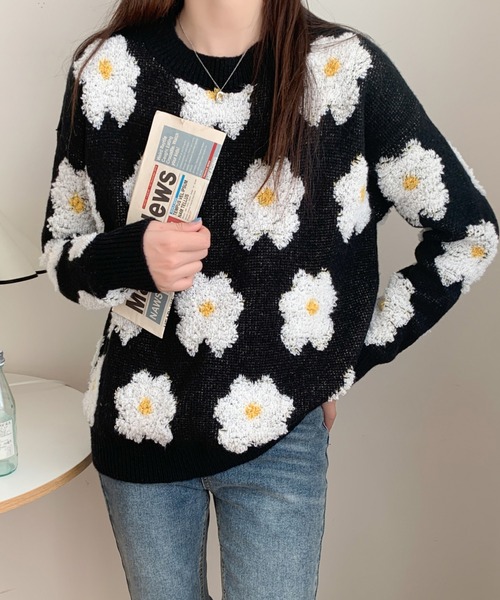 「ABITOKYO」 長袖ニット FREE ブラック レディース_画像7