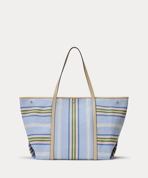 すぐ届く【Lauren Ralph Lauren】Emerieトート ストライプ LAUREN RALPH トートバッグ ストライプド ツイル ラージ Emerie