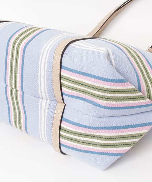LAUREN RALPH LAUREN Emerie ストライプ ラージトートバッグ RALPH LAUREN｜ストライプド ヘリンボーン ラージ Emerie トート