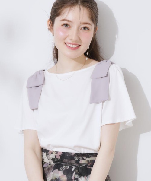 FURCHIN リボン・ボディスーツデザイン長袖Tシャツ Couture Brooch（クチュール ブローチ） tシャツ 「リボン・マシン