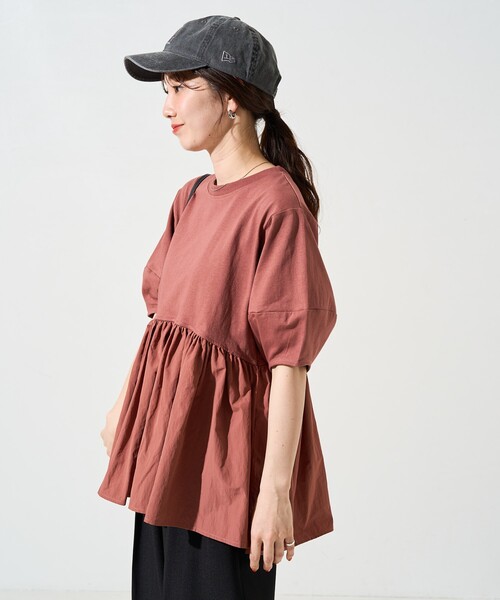 tシャツ カットレースランタンスリーブプルオーバー レディース LE SOUK HOLIDAY tシャツ カットレースランタンスリーブプル