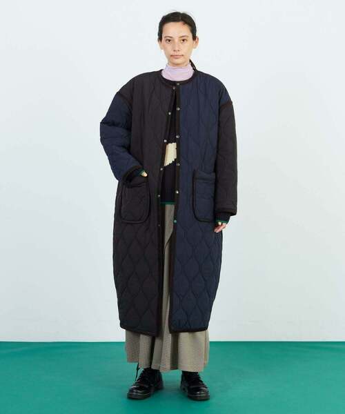 FRAPBOIS（フラボア） ノーカラーコート 2 ブラック レディース