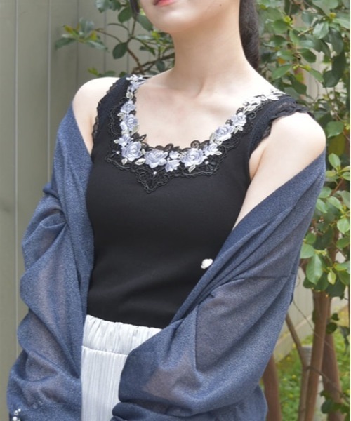 axes femme（アクシーズ ファム） タンクトップ ノースリーブ カップ付
