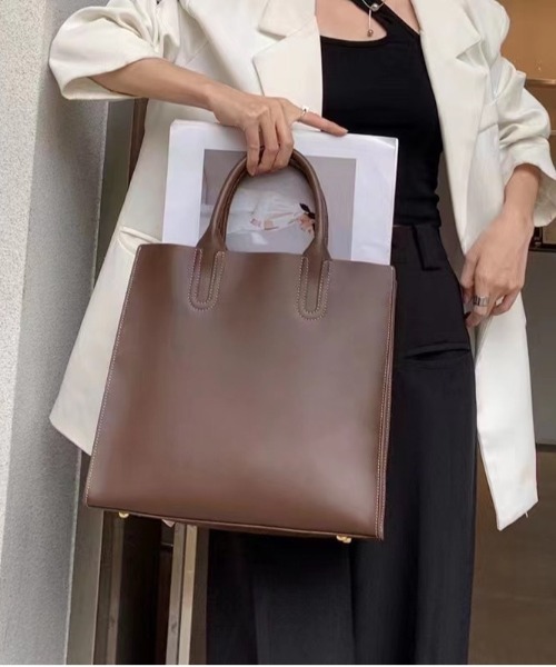 トートバッグ 「 NiiNa / ニーナ 」「高品質牛革」2wayスクエアハンド 