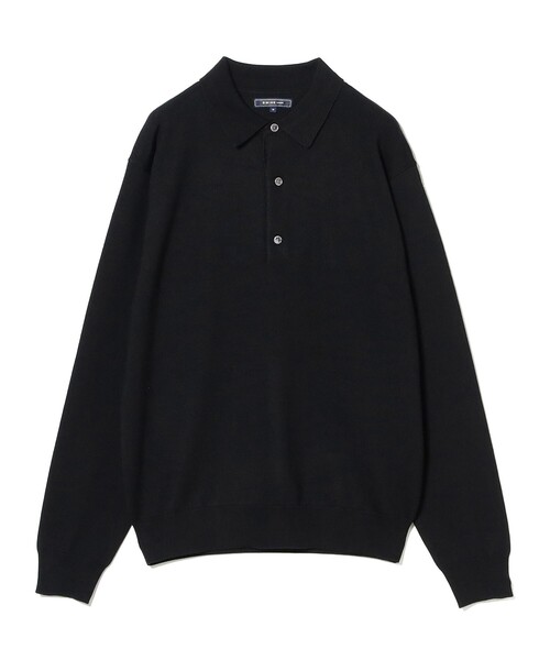 【BEAMS】半袖ケーブルニットポロシャツ Mサイズ オフホワイト BEAMS+（ビームスプラス） ポロシャツ BEAMS PLUS / 12ゲージ ニット