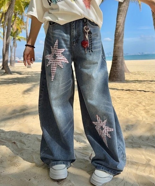 FreeZone ジーンズ ビッグシルエット ワイドデニムパンツ メンズ