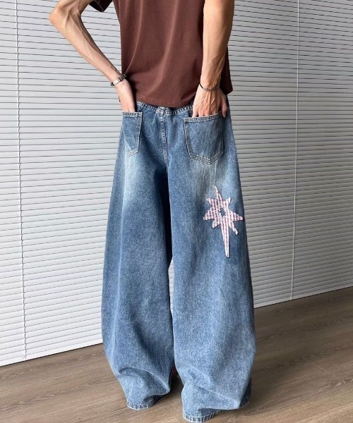 FreeZone ジーンズ ビッグシルエット ワイドデニムパンツ メンズ