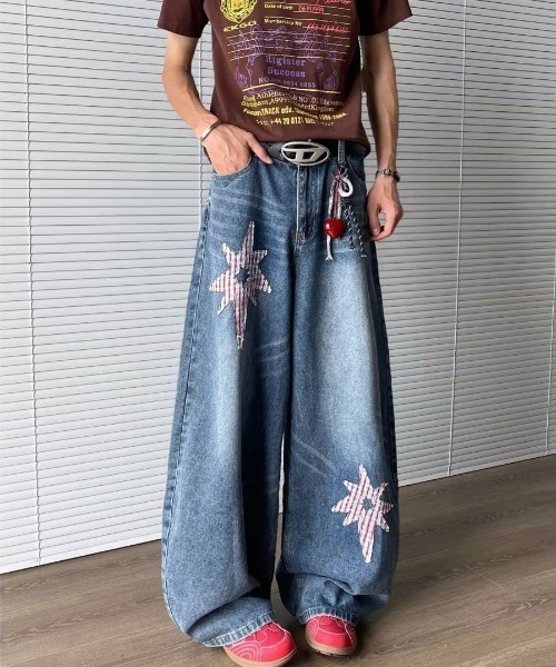 FreeZone ジーンズ ビッグシルエット ワイドデニムパンツ メンズ